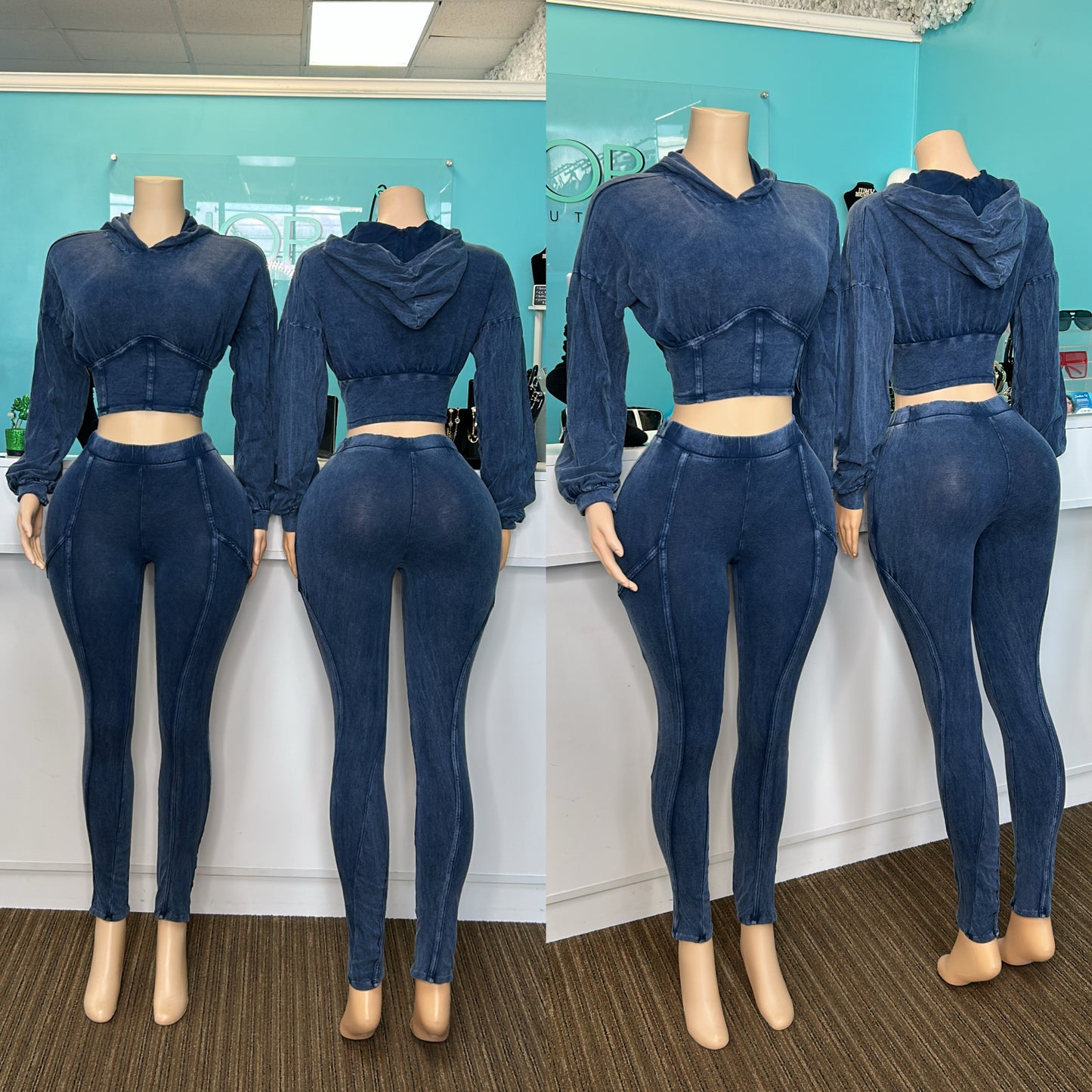 "Washed Denim" Two Piece Set