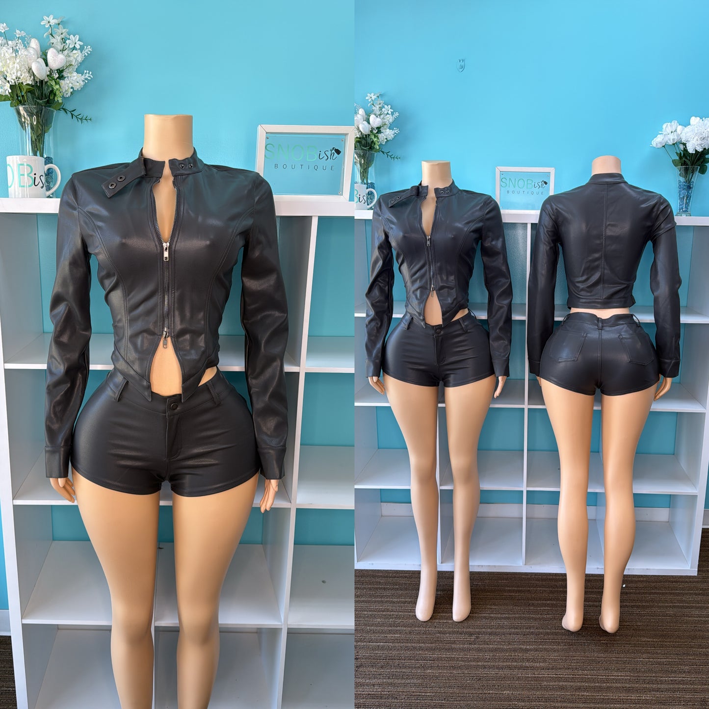 “Midnight Rider” Leather Short Set