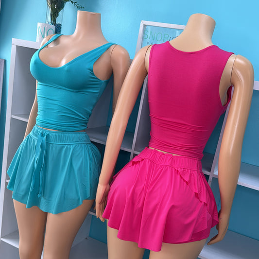 “Tennis Bae” Active Skort Set