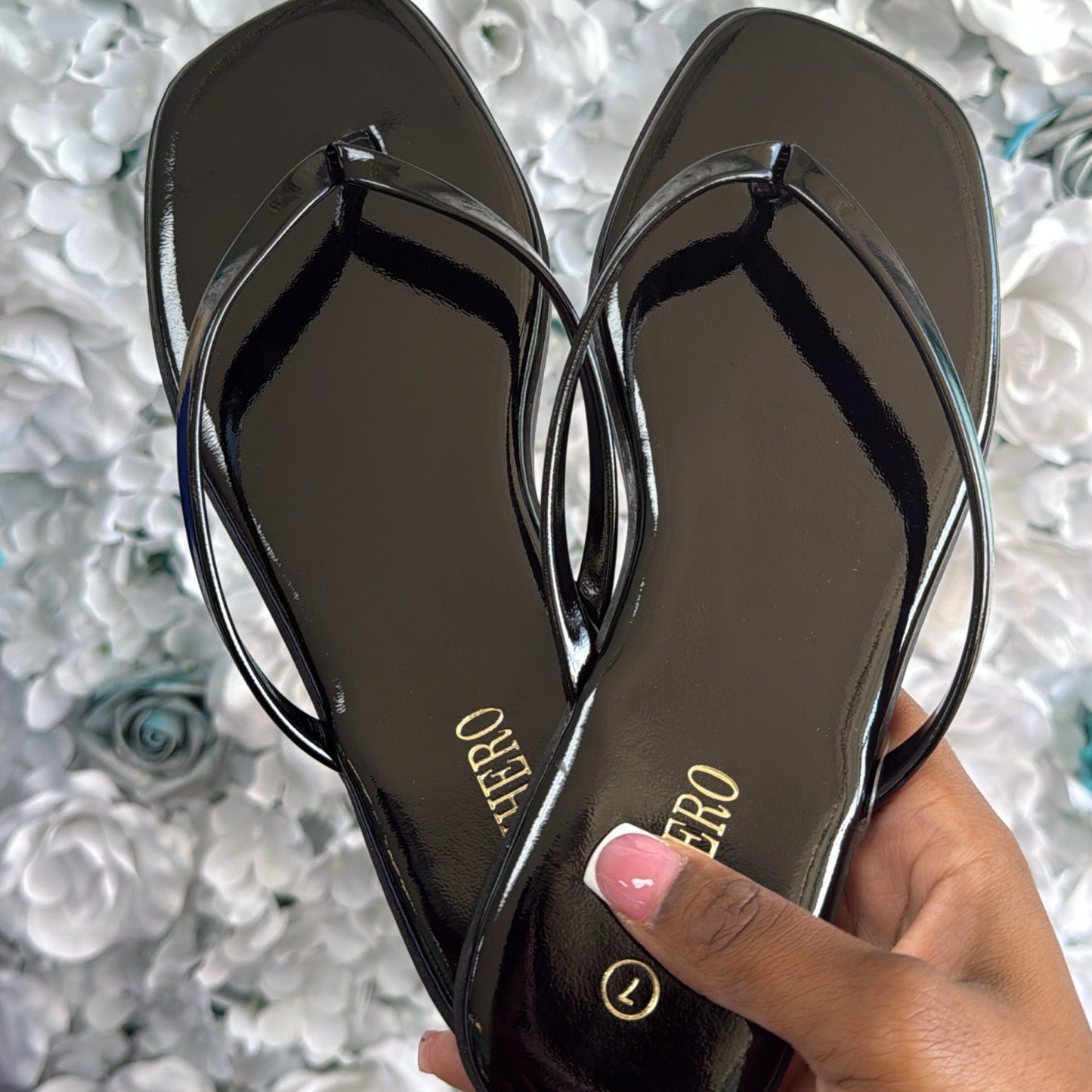 “Patent” Flip Flops