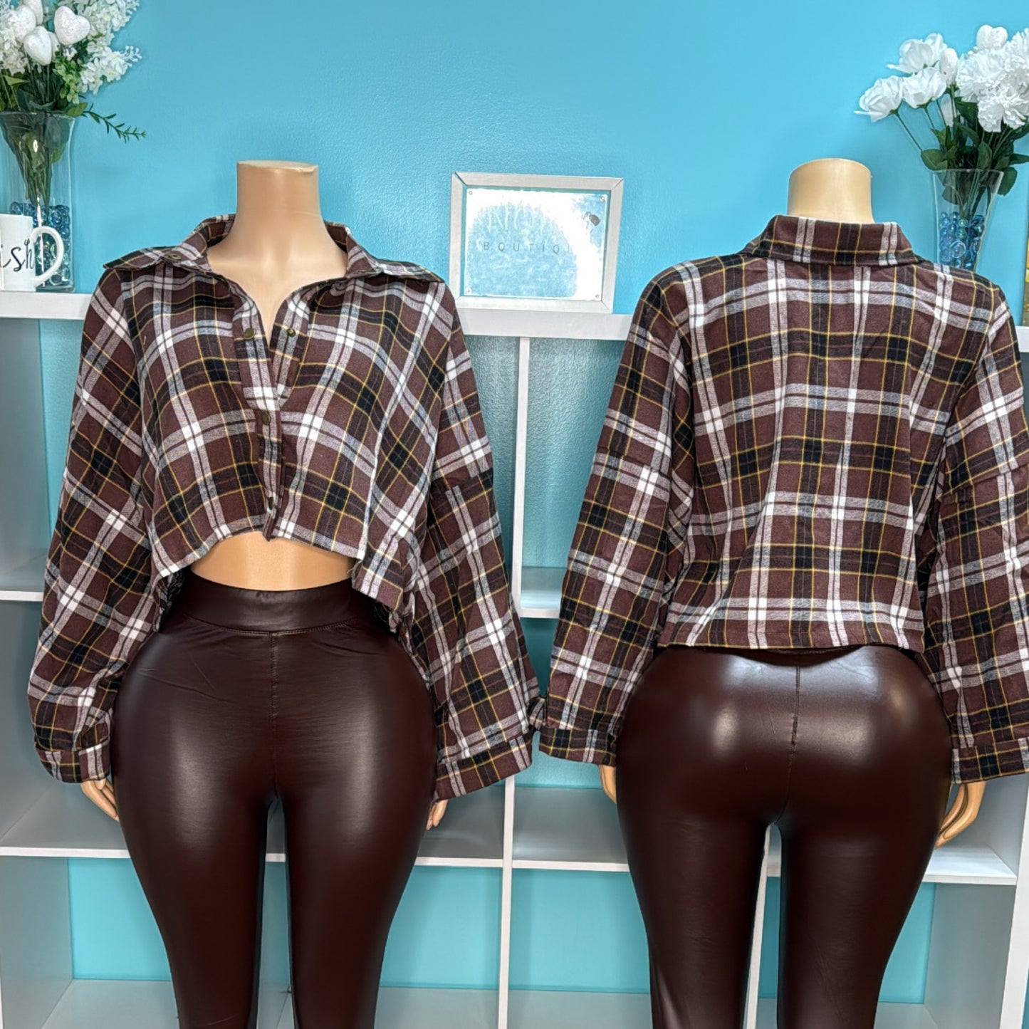 “Bronze” Plaid Top