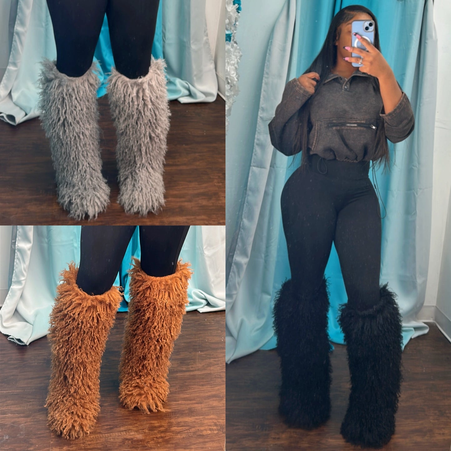 "Mongo” Fur Boots (Midi)