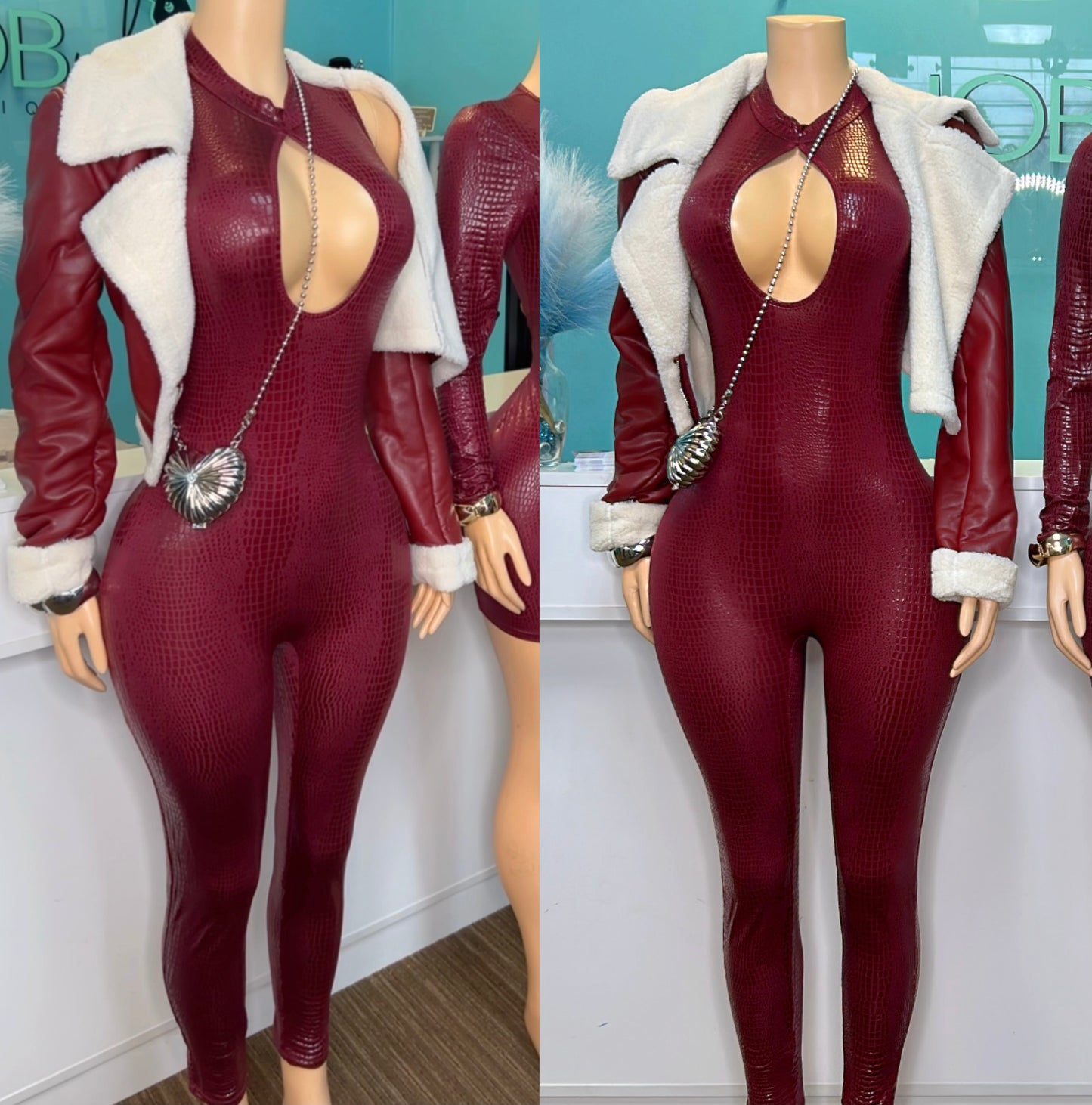 "Cabernet” Croc Jumpsuit