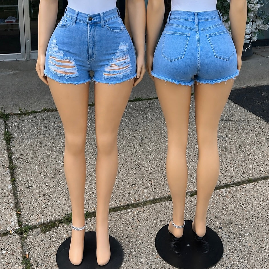 "Raw" Denim Shorts