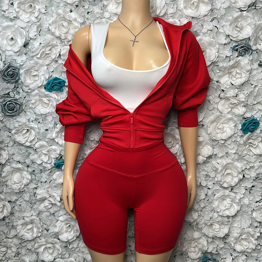 "Full Zip" Short Set