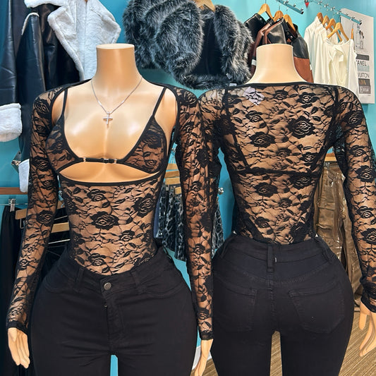"Sitting Pretty” Lace Bodysuit