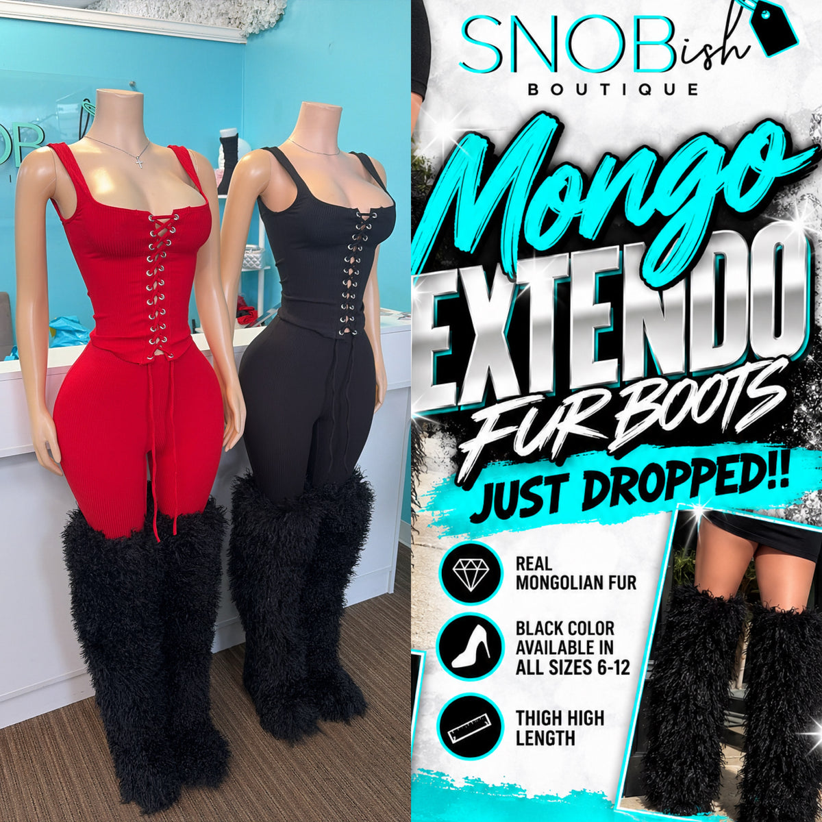 "Mongo” Fur Boots (Extendos)