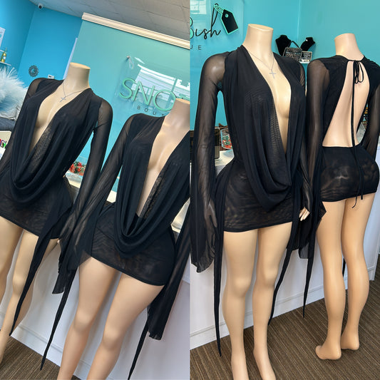 "Drapery” Mesh Dress
