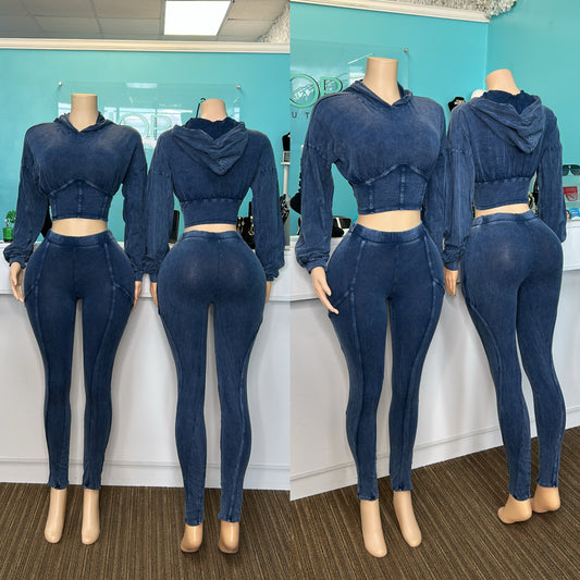"Washed Denim" Two Piece Set