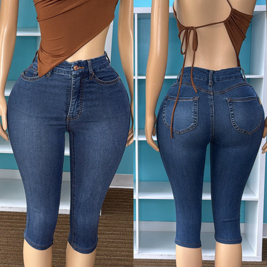 “Milan” Denim Capri
