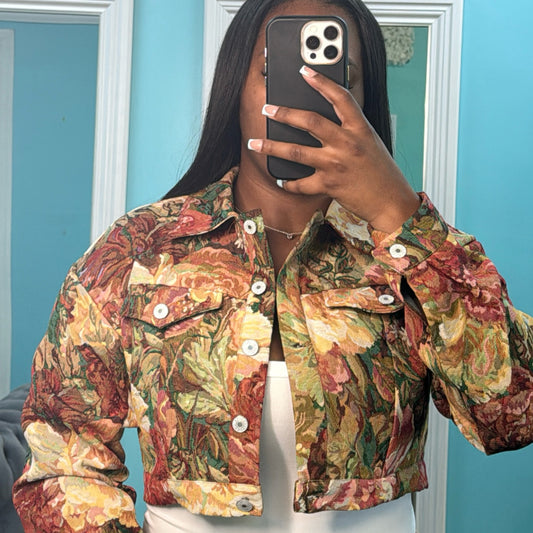 “Floral” Crop Jacket