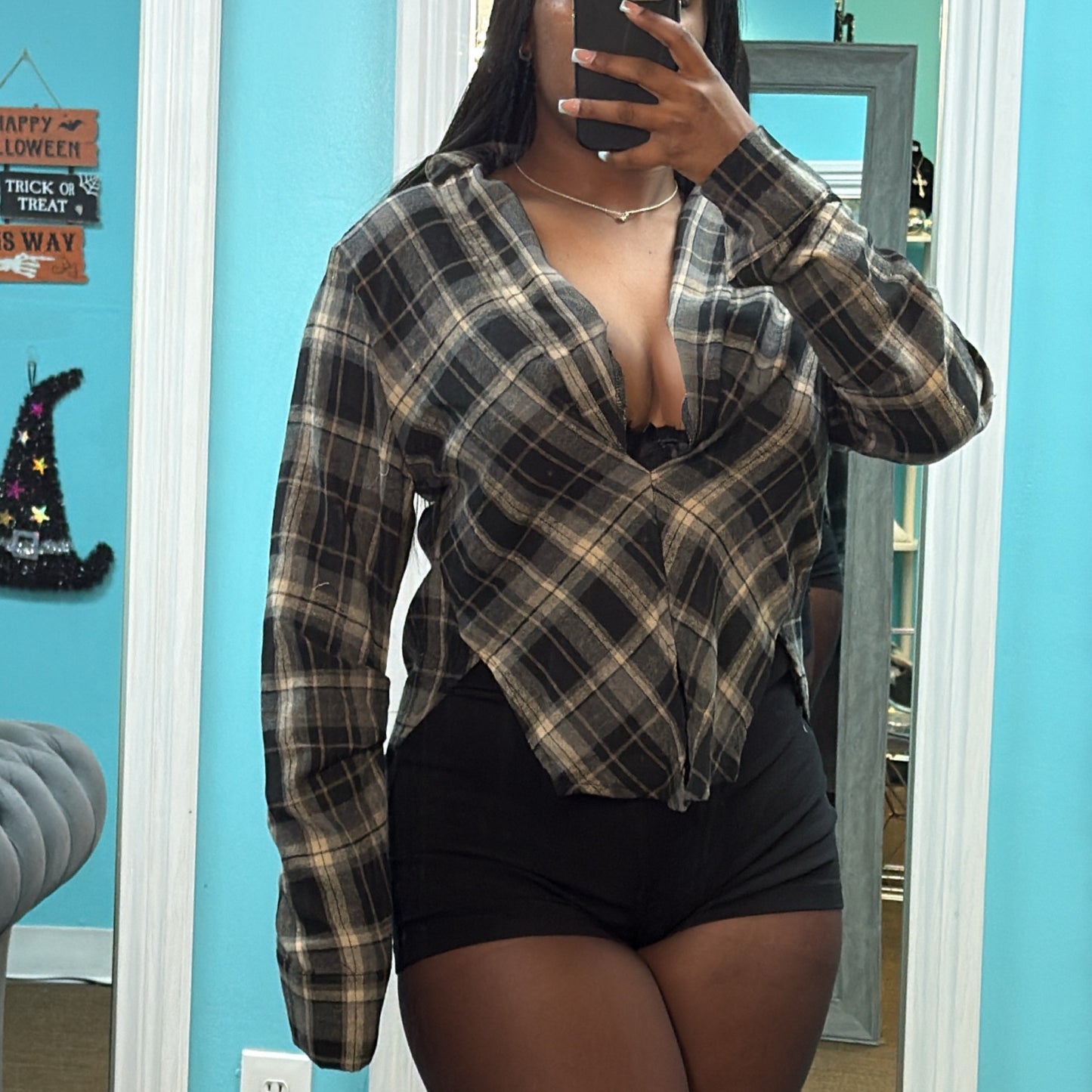 “Tailored” Plaid Top