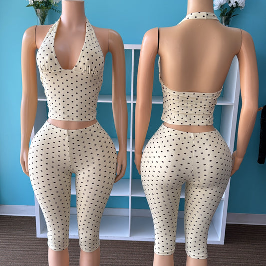 “Polka” Capri Two Piece Set