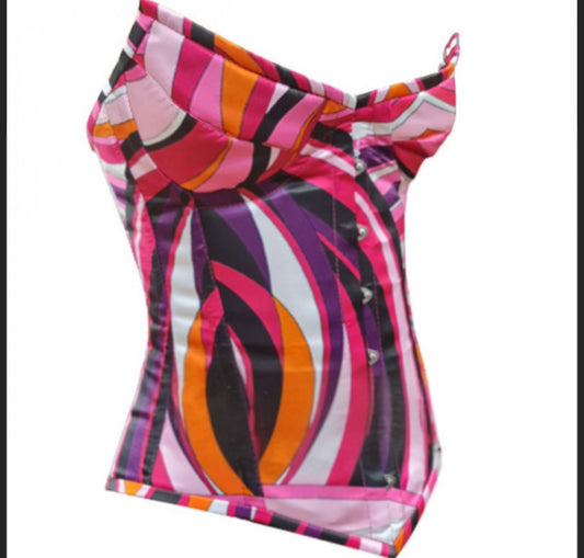 "Miami Mami" Corset (Pink Swirl)