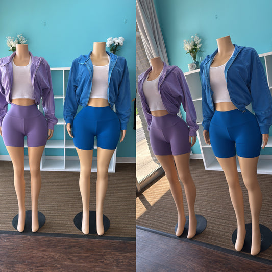 “Ash Zip” Two Piece Short Set