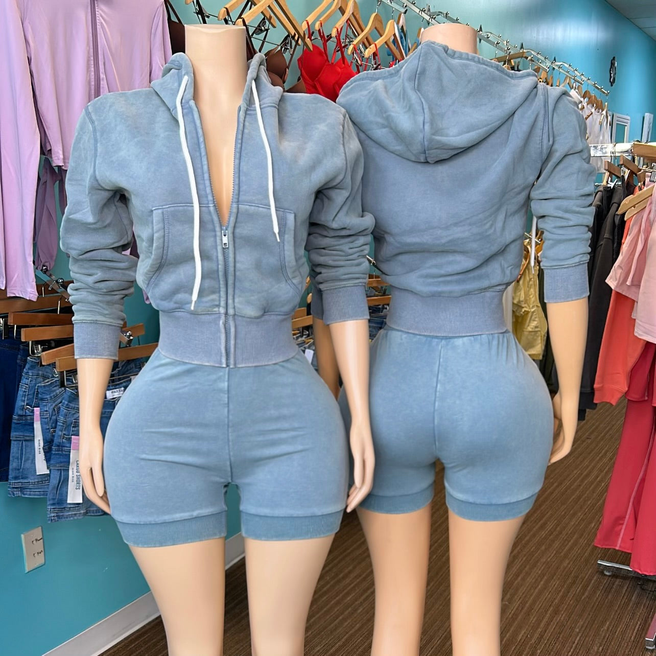 "Grey Acid" Short Set