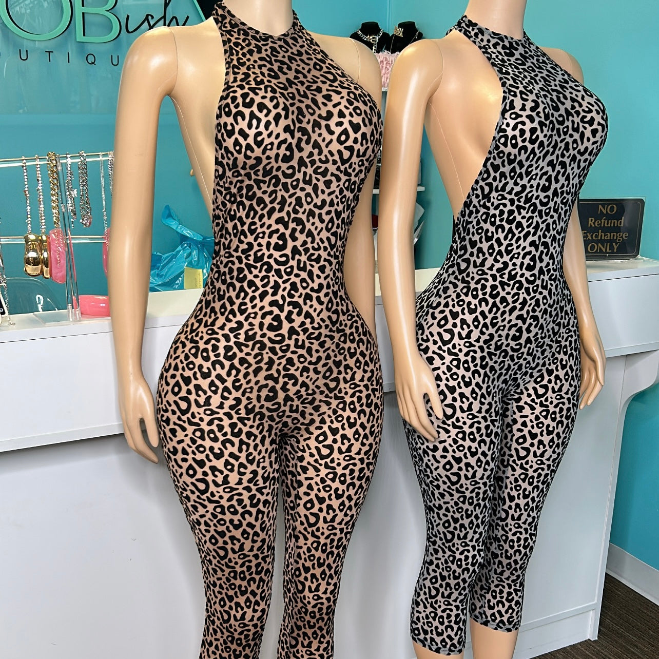 "Feline" Backless Romper