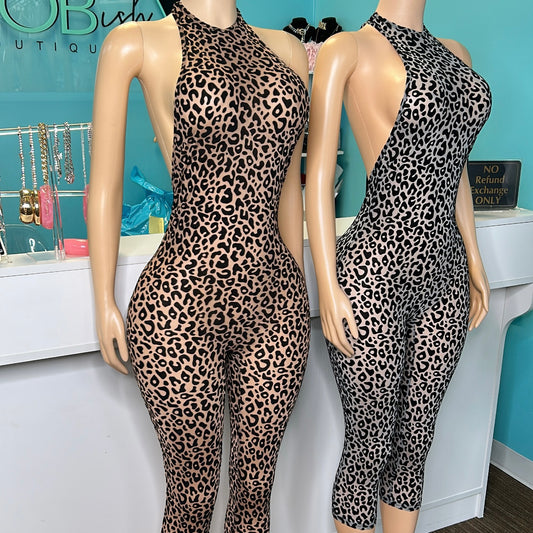 "Feline" Backless Romper