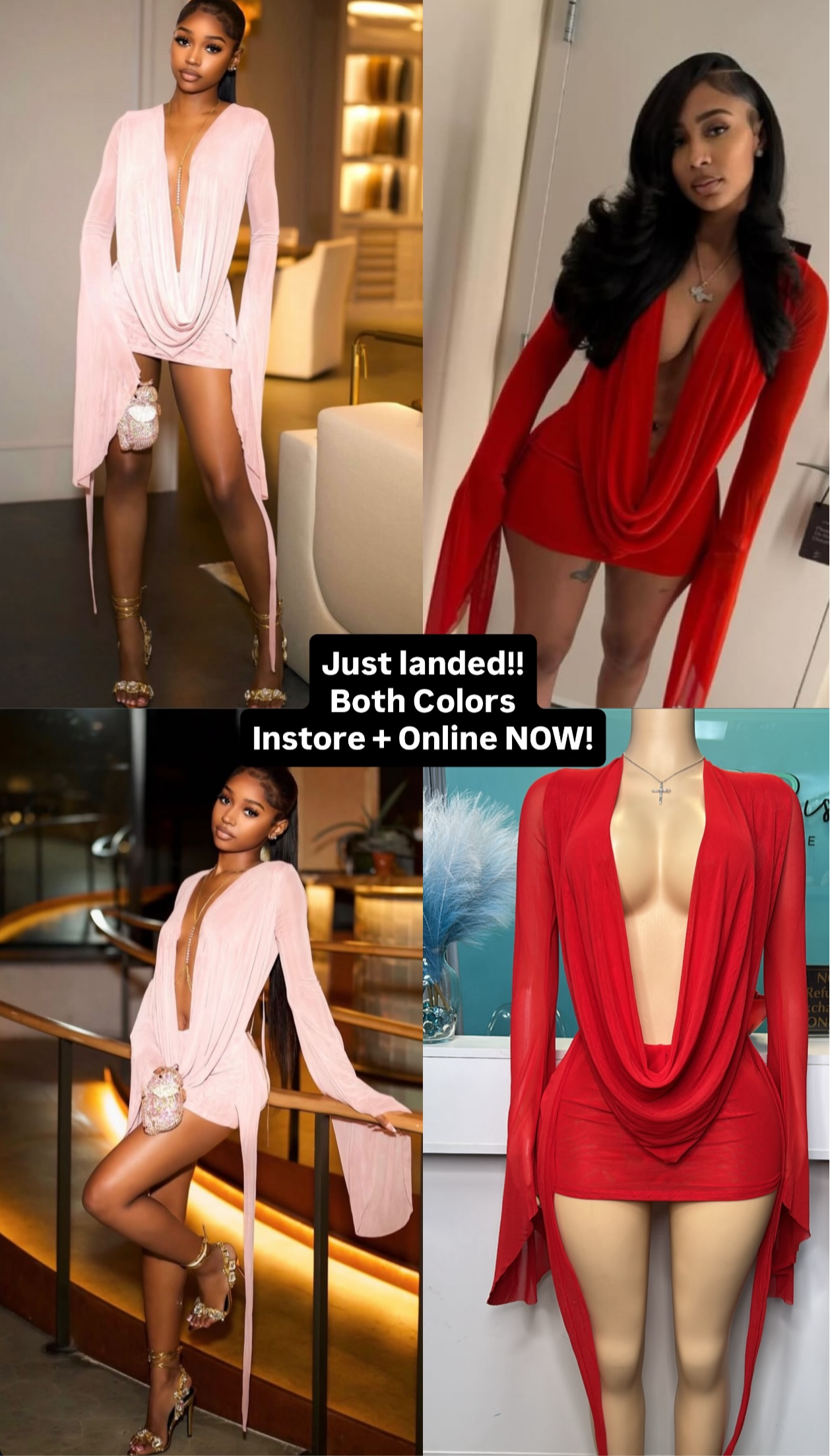 "Drapery” Mesh Dress