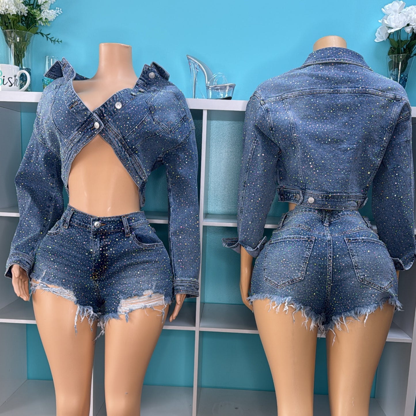 “Fairy” Studded Denim Set