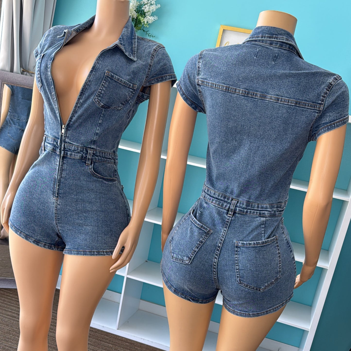 “Bliss” Denim Romper