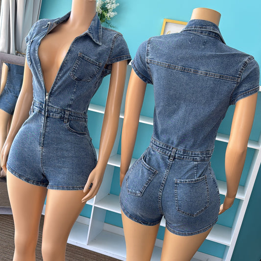 “Bliss” Denim Romper