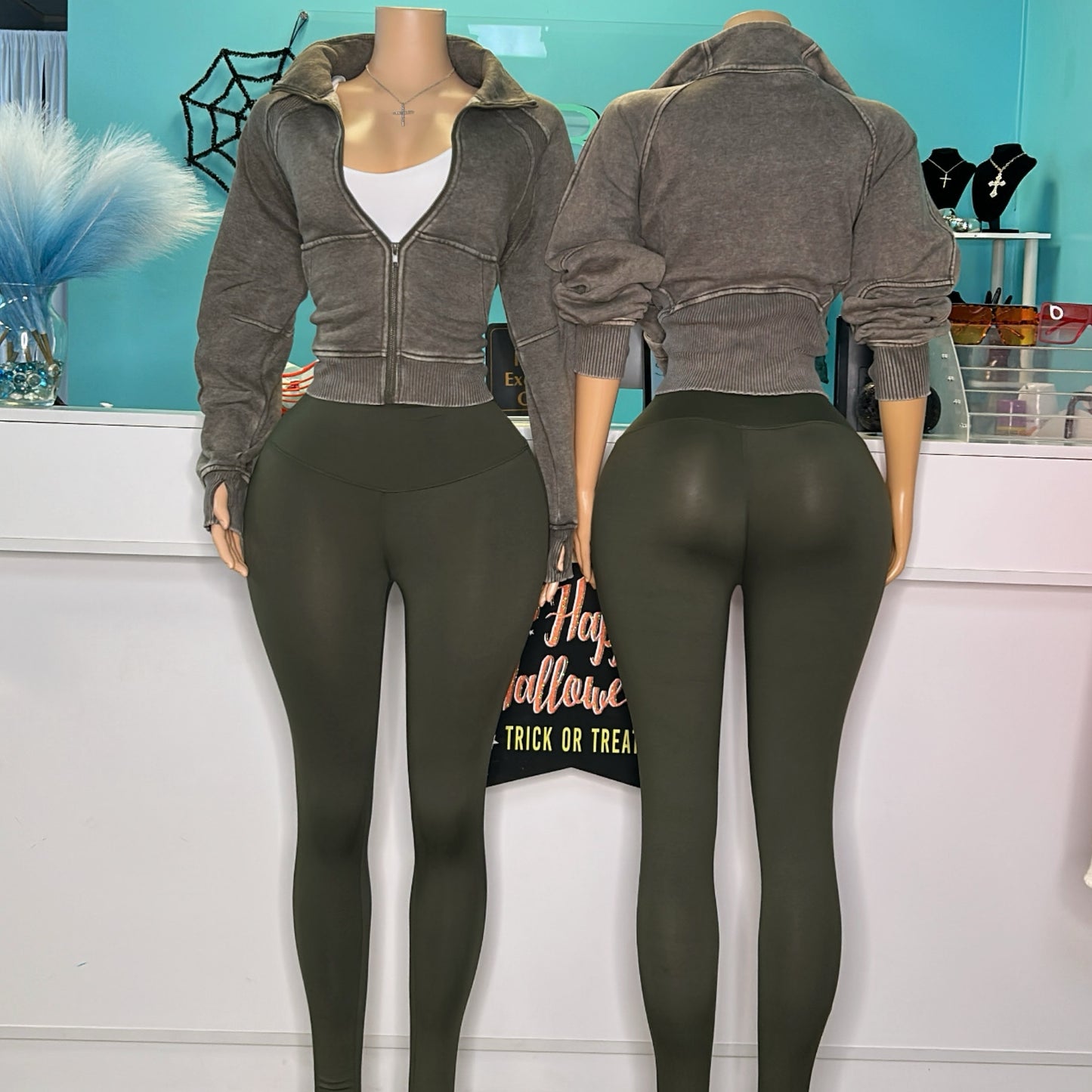 "Full Zip" Washed Set