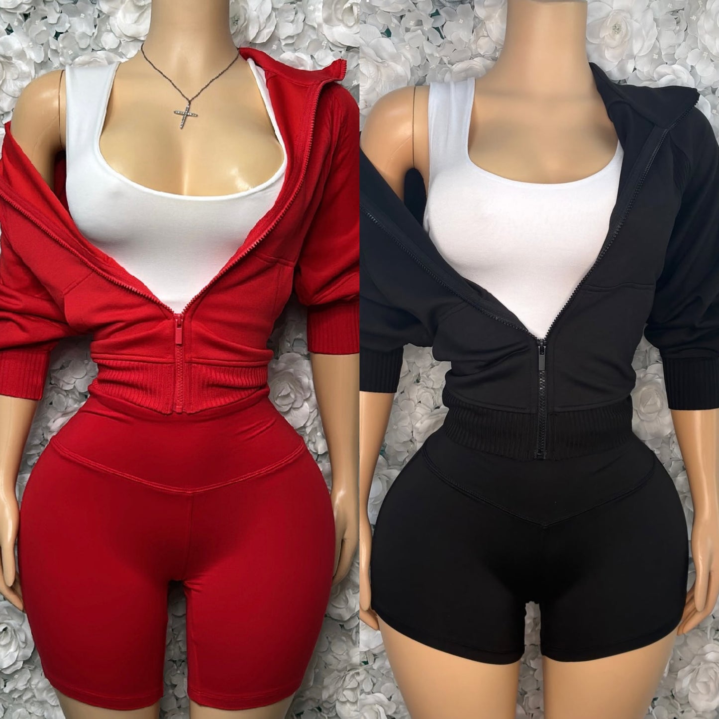 "Full Zip" Short Set
