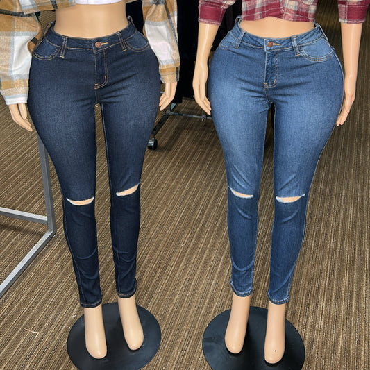 "Sliced" Denim Jeans