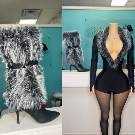 "Aspen” Fur Heel Boots