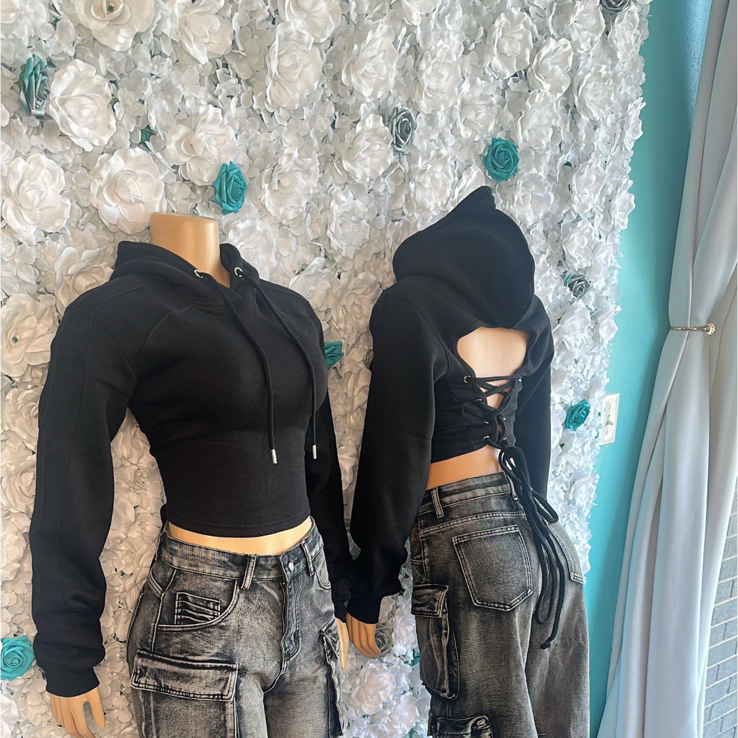 “Roped” Cropped Hoodie