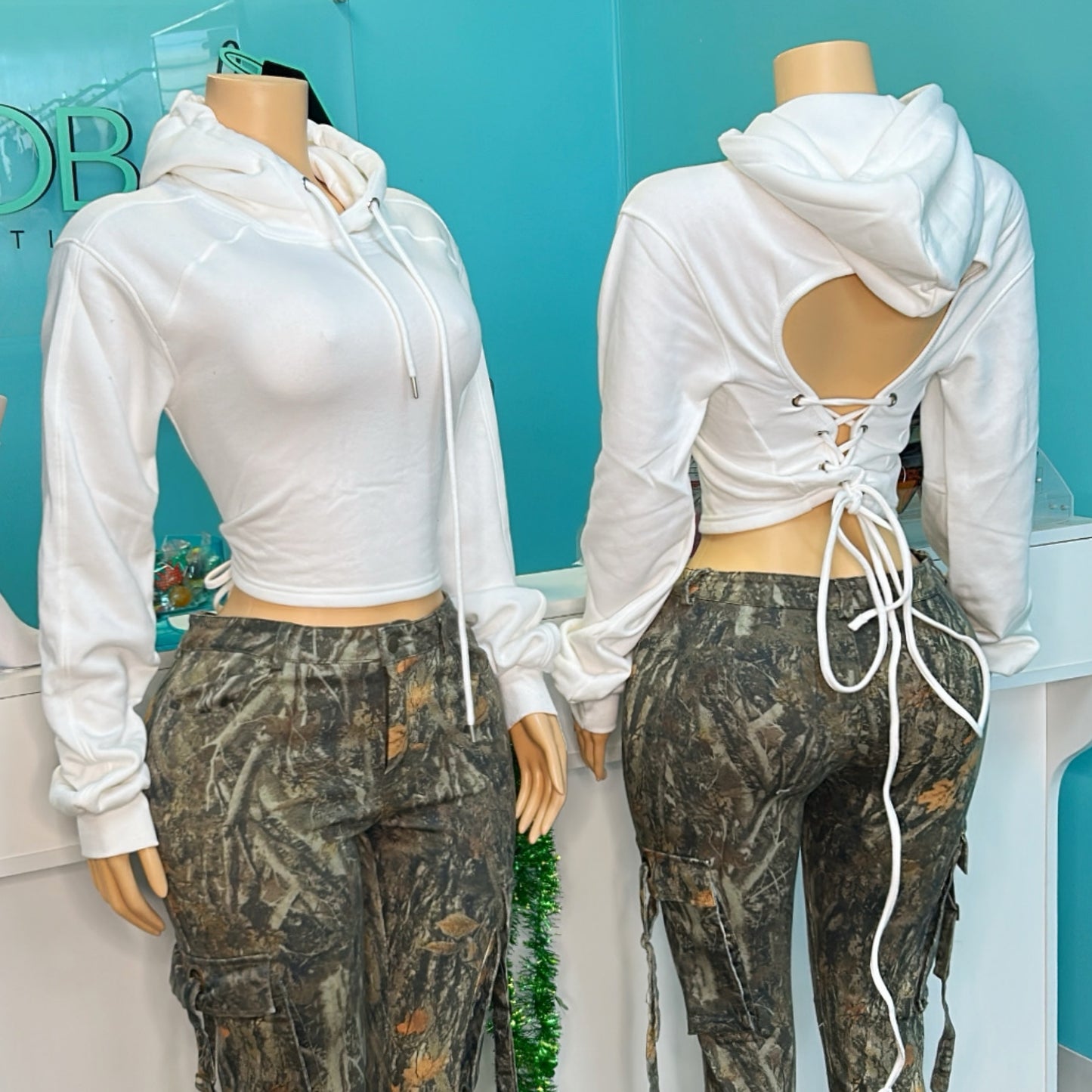 “Roped” Cropped Hoodie