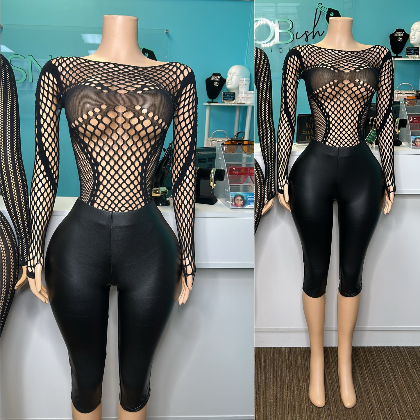"Caught Up” Fishnet Bodysuit