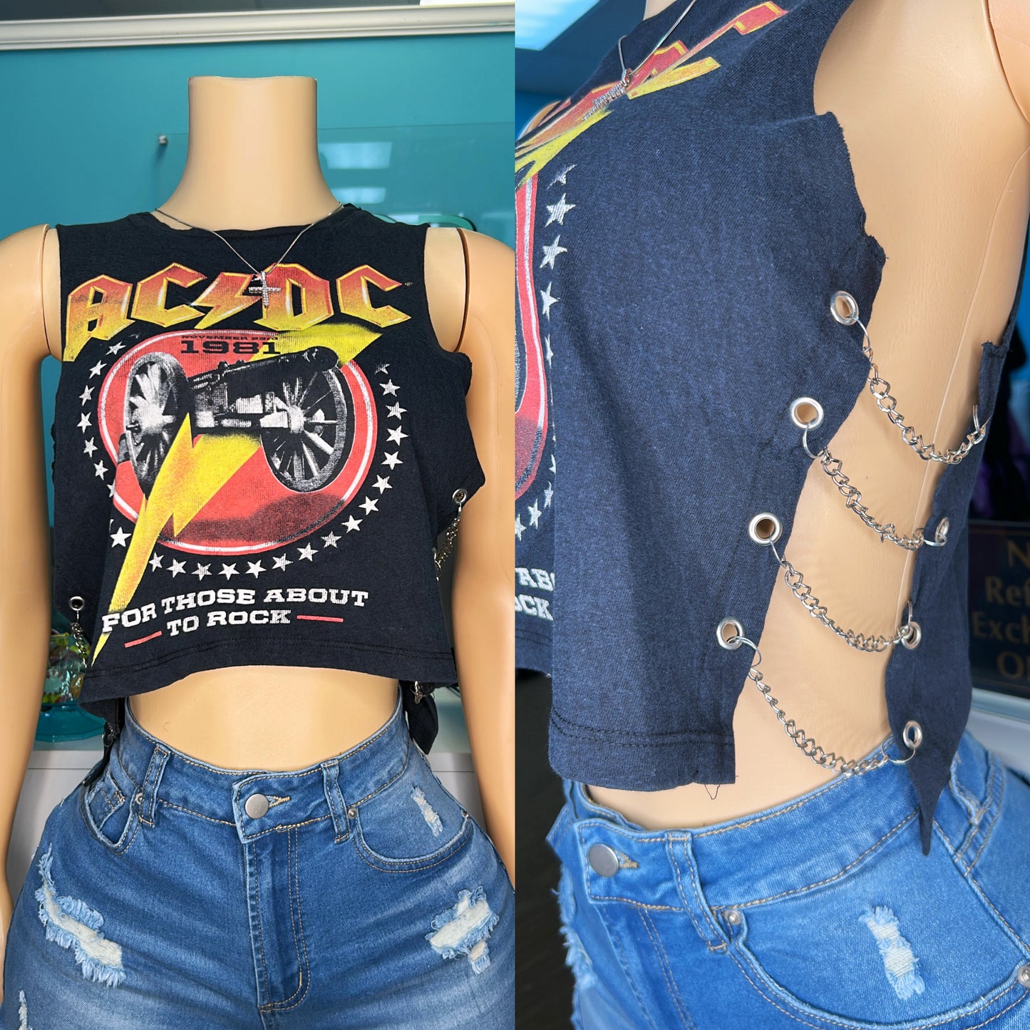 “AC/DC” Chain Top