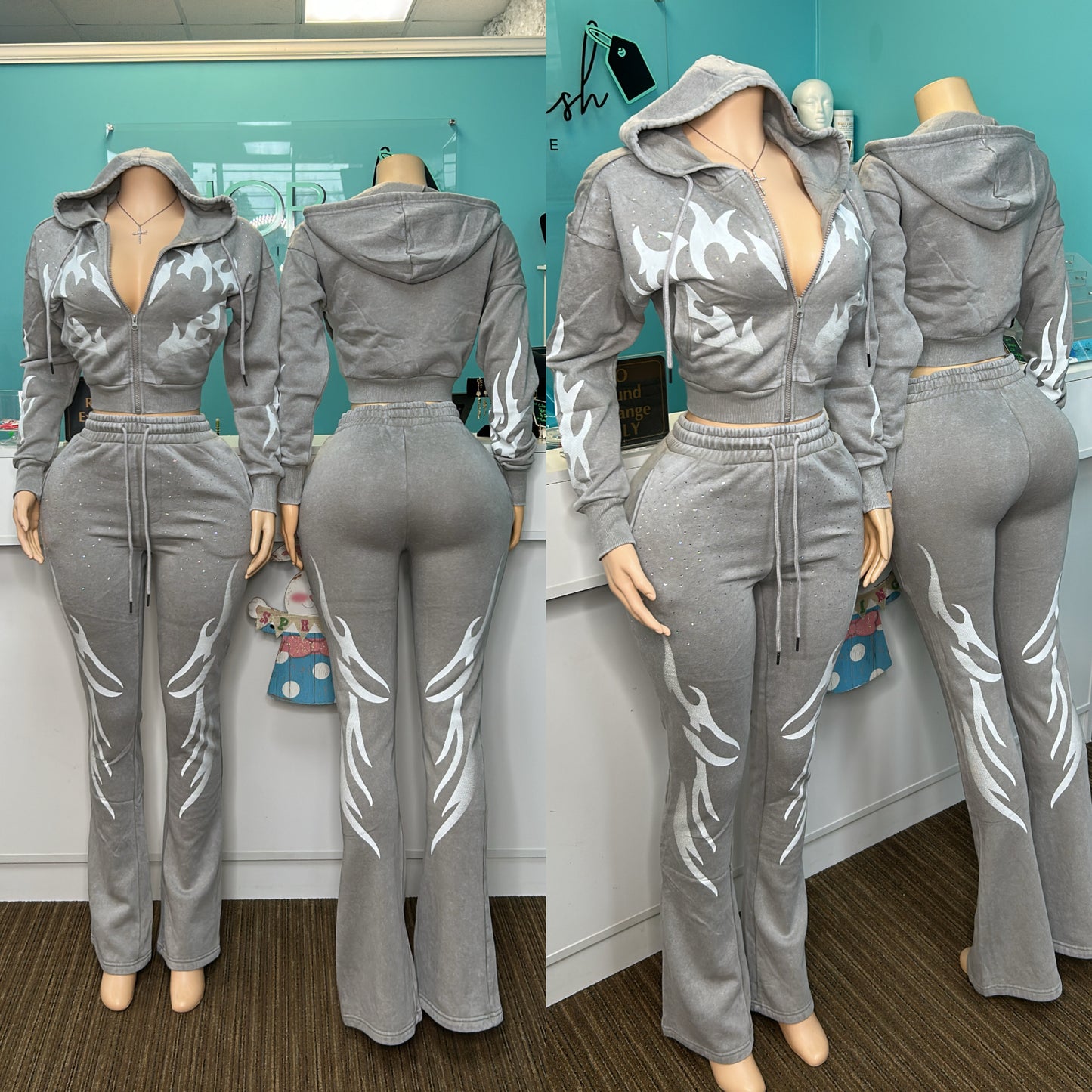 "Blaze" Bedazzled Jogger Set