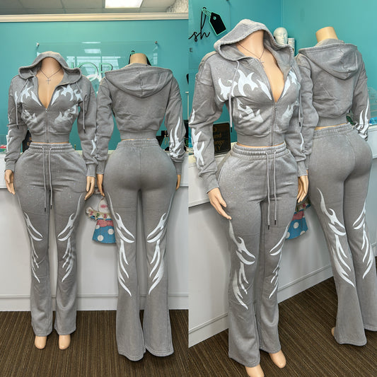 "Blaze" Bedazzled Jogger Set