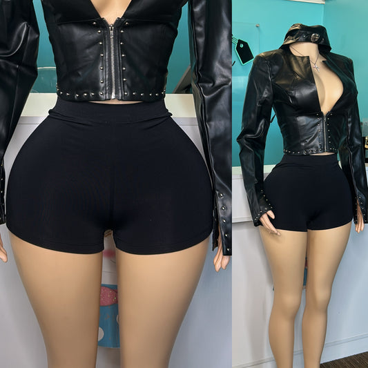 "Pitch Black" Stretch Shorts