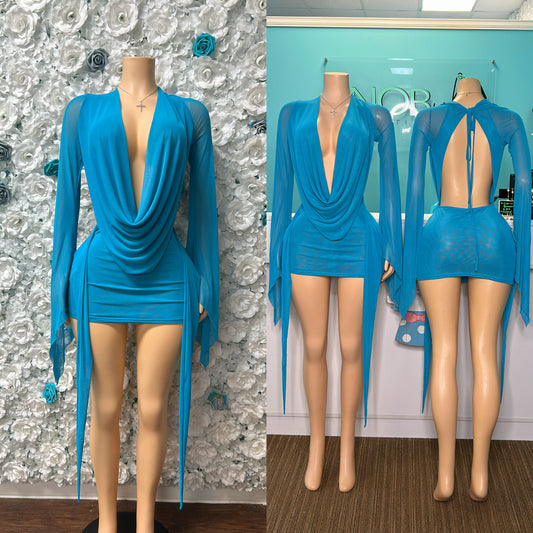 "Drapery” Mesh Dress