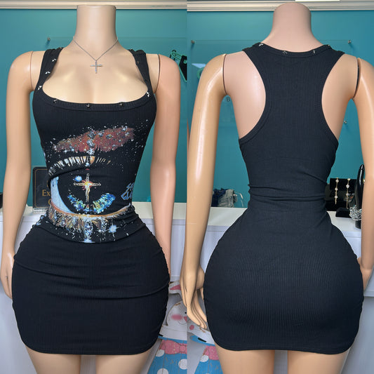 "Starry" Graphic Dress