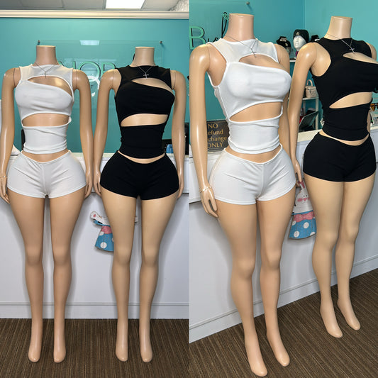 "Sliced" Short Set